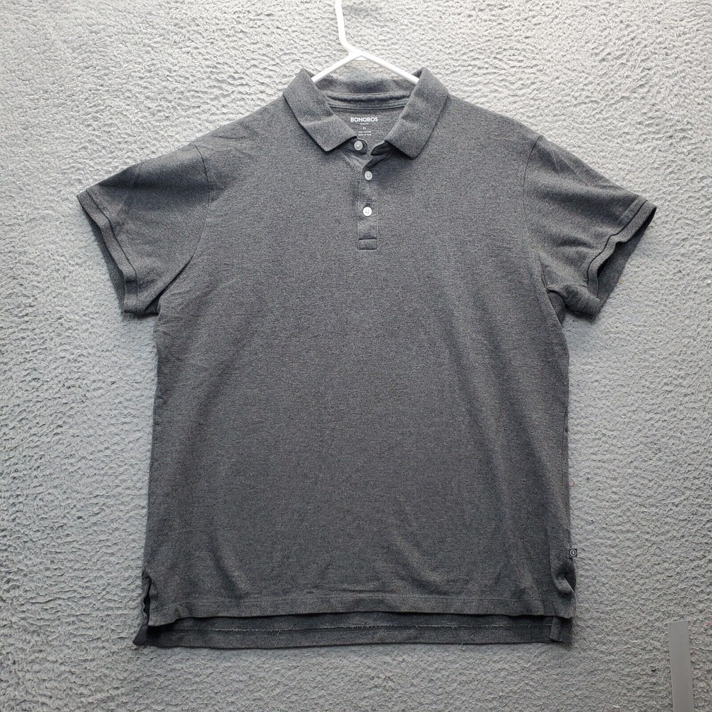 Bonobos Polo Shirt Youth XL Gray Knit Slim Fit Performance Short Sleeve Pullover